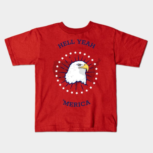 hell yeah america Kids T-Shirt by caro's shirt spot